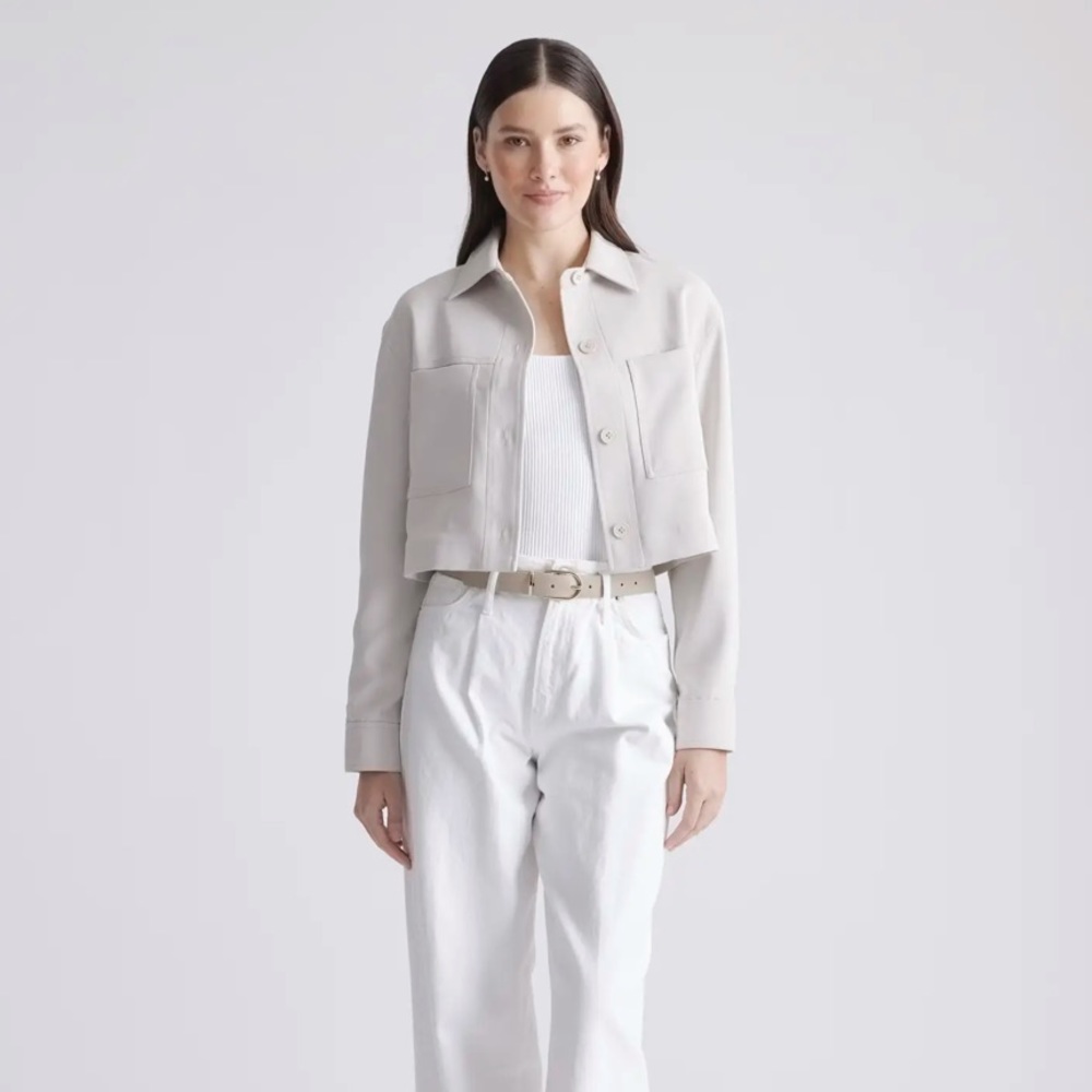 Stretch Crepe Cropped Jacket